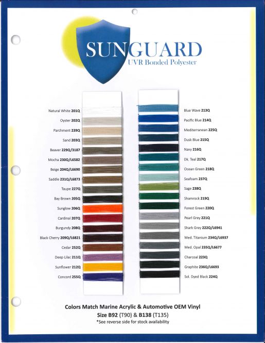 SS-170 Sunguard Polyester Thread Card